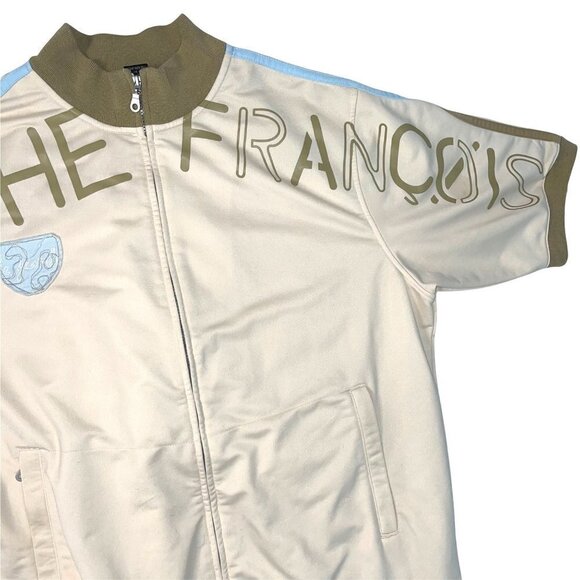 Marithe Francois Girbaud Jacket Mens Size XL Zip Up Spell Out Short Sleeve - Picture 8 of 12